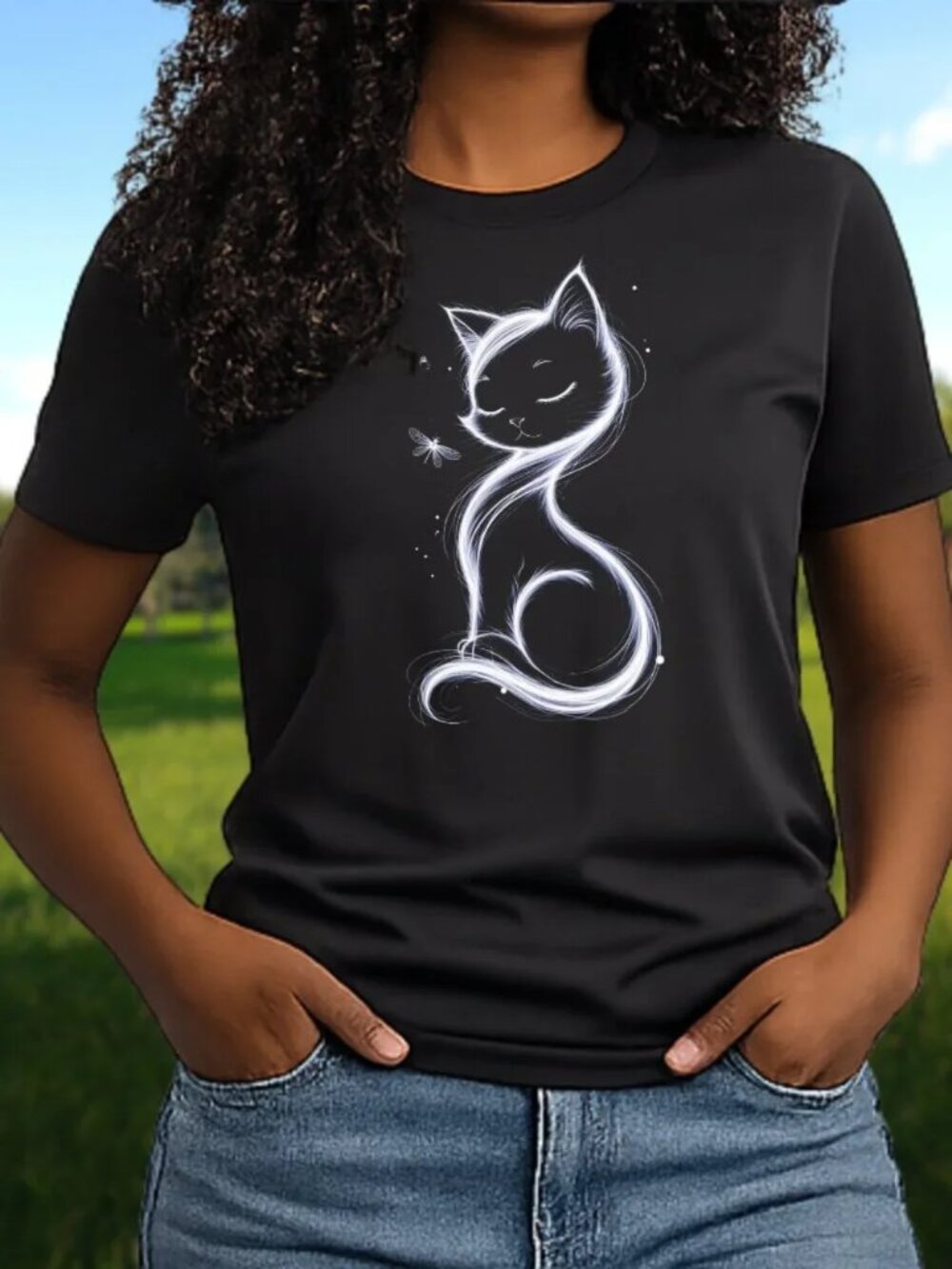 Cat Silhouette Graphic Tee